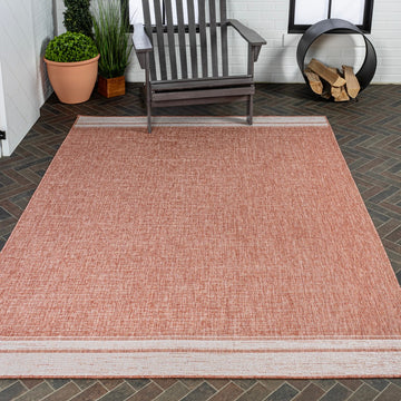 Alda Modern Minimalist Mingled Solid Indoor/Outdoor Area Rug
